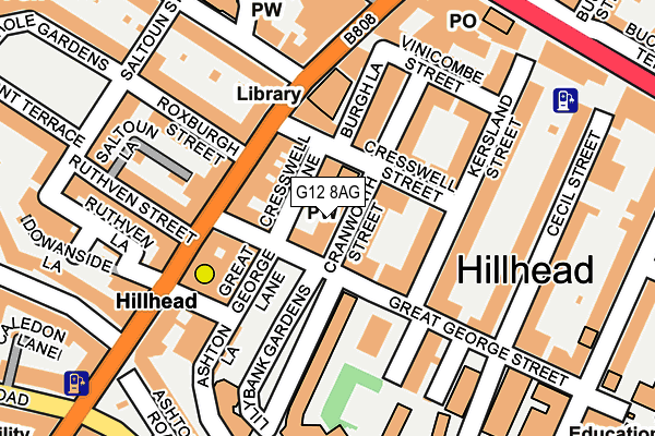 G12 8AG map - OS OpenMap – Local (Ordnance Survey) G12 8AG map - OS OpenMap – Local (Ordnance Survey)