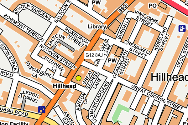 G12 8AJ map - OS OpenMap – Local (Ordnance Survey) G12 8AJ map - OS OpenMap – Local (Ordnance Survey)