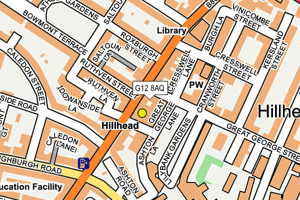 G12 8AQ map - OS OpenMap – Local (Ordnance Survey) G12 8AQ map - OS OpenMap – Local (Ordnance Survey)