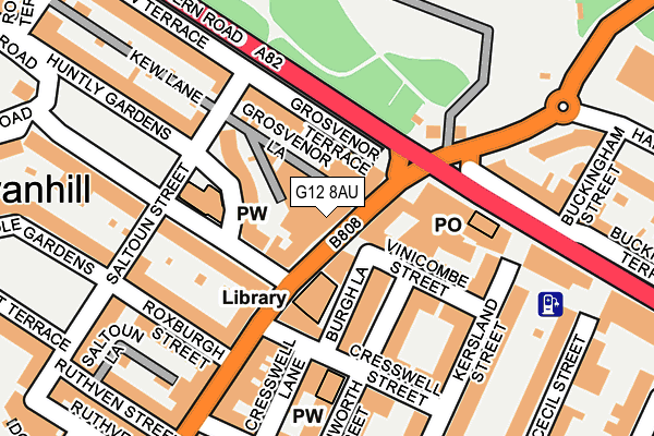 G12 8AU map - OS OpenMap – Local (Ordnance Survey) G12 8AU map - OS OpenMap – Local (Ordnance Survey)