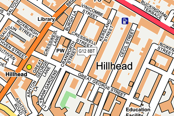 G12 8BT map - OS OpenMap – Local (Ordnance Survey) G12 8BT map - OS OpenMap – Local (Ordnance Survey)