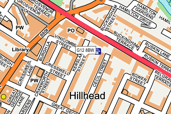 G12 8BW map - OS OpenMap – Local (Ordnance Survey) G12 8BW map - OS OpenMap – Local (Ordnance Survey)