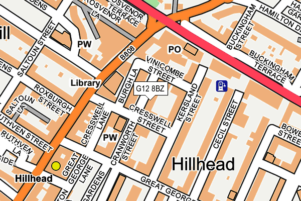 G12 8BZ map - OS OpenMap – Local (Ordnance Survey) G12 8BZ map - OS OpenMap – Local (Ordnance Survey)