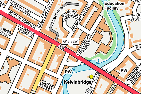G12 8EW map - OS OpenMap – Local (Ordnance Survey) G12 8EW map - OS OpenMap – Local (Ordnance Survey)