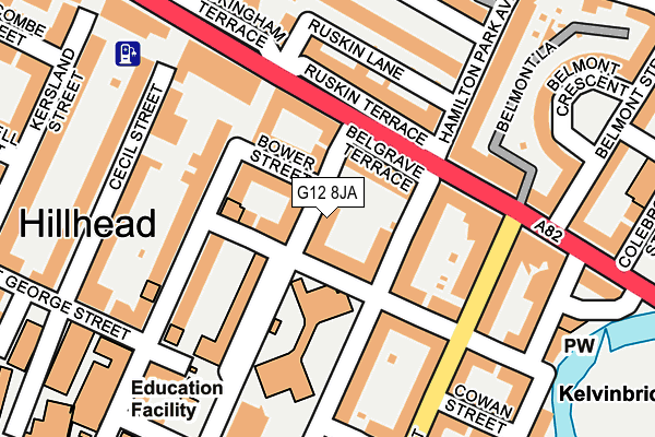 G12 8JA map - OS OpenMap – Local (Ordnance Survey)