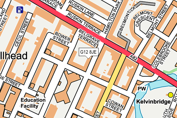 G12 8JE map - OS OpenMap – Local (Ordnance Survey) G12 8JE map - OS OpenMap – Local (Ordnance Survey)
