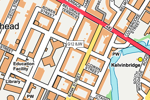 G12 8JW map - OS OpenMap – Local (Ordnance Survey) G12 8JW map - OS OpenMap – Local (Ordnance Survey)