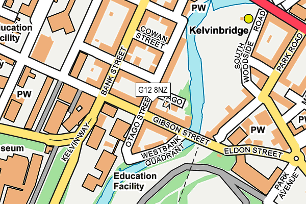 G12 8NZ map - OS OpenMap – Local (Ordnance Survey)
