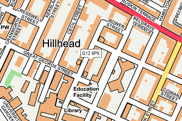 G12 8PX map - OS OpenMap – Local (Ordnance Survey) G12 8PX map - OS OpenMap – Local (Ordnance Survey)