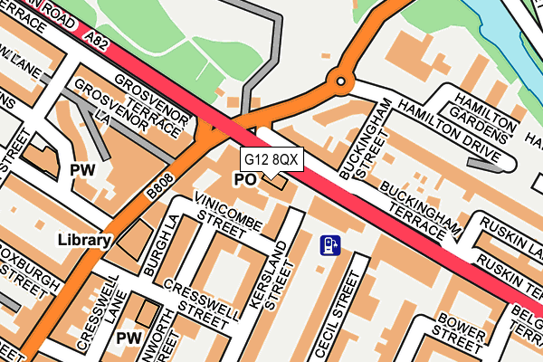 G12 8QX map - OS OpenMap – Local (Ordnance Survey) G12 8QX map - OS OpenMap – Local (Ordnance Survey)