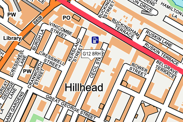G12 8RH map - OS OpenMap – Local (Ordnance Survey) G12 8RH map - OS OpenMap – Local (Ordnance Survey)