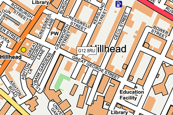 G12 8RU map - OS OpenMap – Local (Ordnance Survey) G12 8RU map - OS OpenMap – Local (Ordnance Survey)