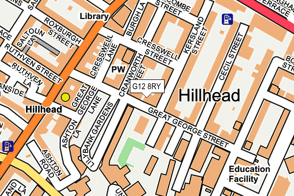 G12 8RY map - OS OpenMap – Local (Ordnance Survey) G12 8RY map - OS OpenMap – Local (Ordnance Survey)