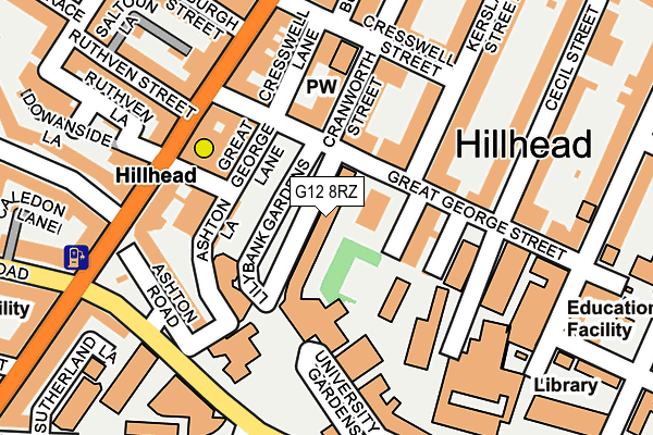 G12 8RZ map - OS OpenMap – Local (Ordnance Survey) G12 8RZ map - OS OpenMap – Local (Ordnance Survey)