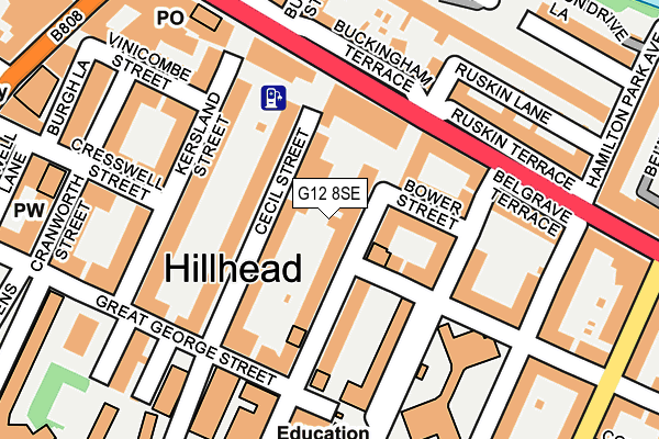 G12 8SE map - OS OpenMap – Local (Ordnance Survey) G12 8SE map - OS OpenMap – Local (Ordnance Survey)