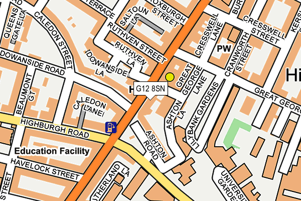 G12 8SN map - OS OpenMap – Local (Ordnance Survey) G12 8SN map - OS OpenMap – Local (Ordnance Survey)