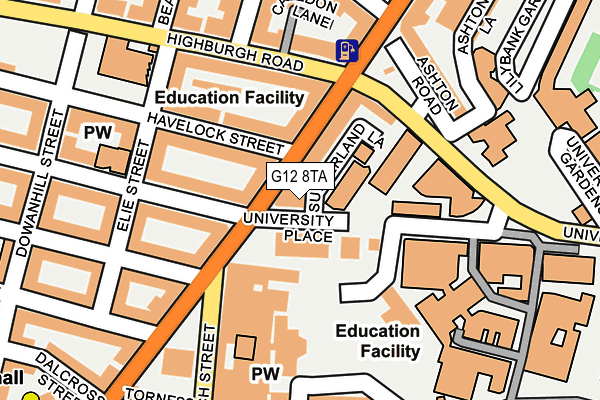 G12 8TA map - OS OpenMap – Local (Ordnance Survey) G12 8TA map - OS OpenMap – Local (Ordnance Survey)