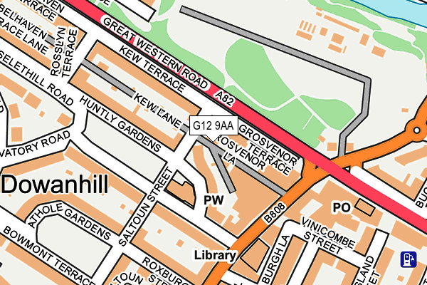G12 9AA map - OS OpenMap – Local (Ordnance Survey) G12 9AA map - OS OpenMap – Local (Ordnance Survey)