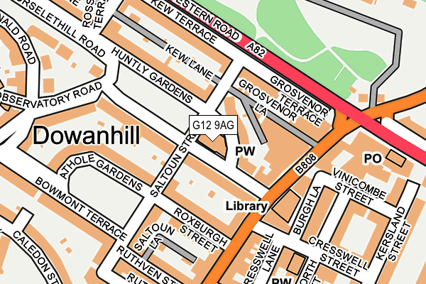 G12 9AG map - OS OpenMap – Local (Ordnance Survey) G12 9AG map - OS OpenMap – Local (Ordnance Survey)