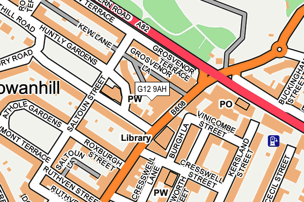 G12 9AH map - OS OpenMap – Local (Ordnance Survey) G12 9AH map - OS OpenMap – Local (Ordnance Survey)