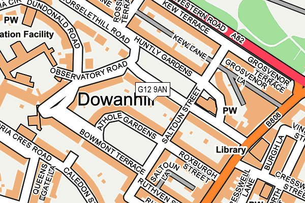 G12 9AN map - OS OpenMap – Local (Ordnance Survey) G12 9AN map - OS OpenMap – Local (Ordnance Survey)