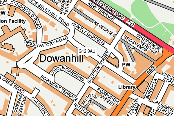 G12 9AU map - OS OpenMap – Local (Ordnance Survey) G12 9AU map - OS OpenMap – Local (Ordnance Survey)