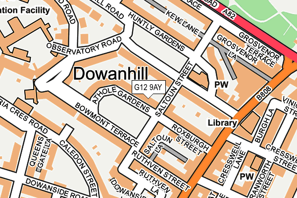 G12 9AY map - OS OpenMap – Local (Ordnance Survey) G12 9AY map - OS OpenMap – Local (Ordnance Survey)