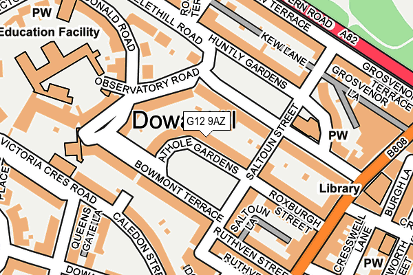 G12 9AZ map - OS OpenMap – Local (Ordnance Survey) G12 9AZ map - OS OpenMap – Local (Ordnance Survey)