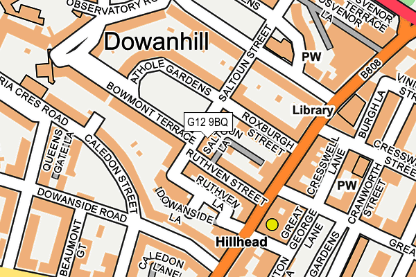 G12 9BQ map - OS OpenMap – Local (Ordnance Survey) G12 9BQ map - OS OpenMap – Local (Ordnance Survey)