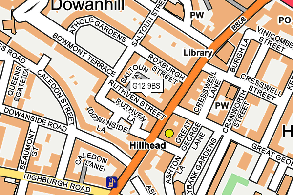 G12 9BS map - OS OpenMap – Local (Ordnance Survey) G12 9BS map - OS OpenMap – Local (Ordnance Survey)