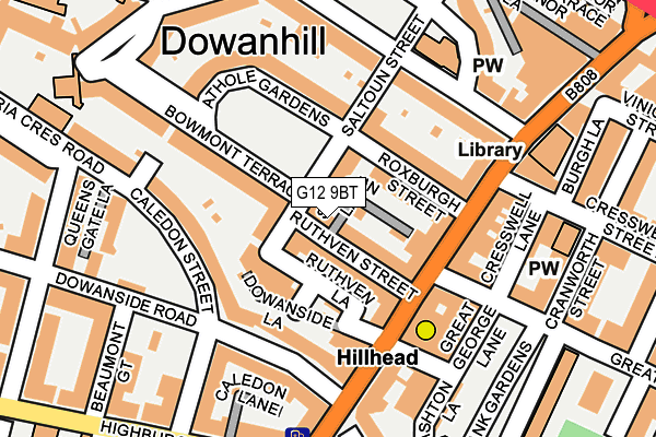 G12 9BT map - OS OpenMap – Local (Ordnance Survey) G12 9BT map - OS OpenMap – Local (Ordnance Survey)