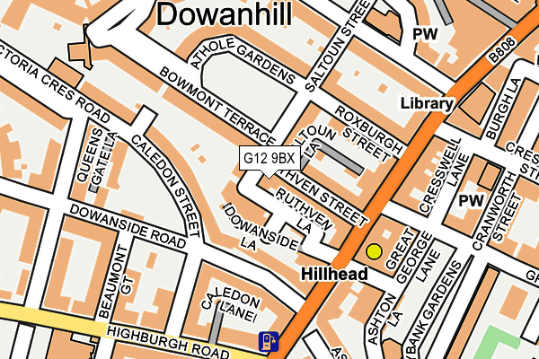 G12 9BX map - OS OpenMap – Local (Ordnance Survey) G12 9BX map - OS OpenMap – Local (Ordnance Survey)