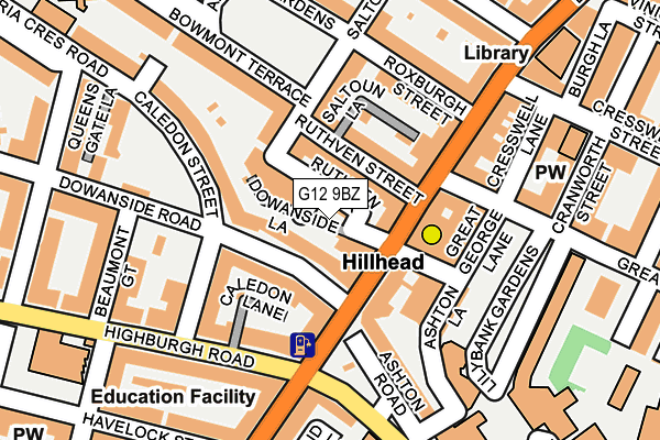 G12 9BZ map - OS OpenMap – Local (Ordnance Survey) G12 9BZ map - OS OpenMap – Local (Ordnance Survey)