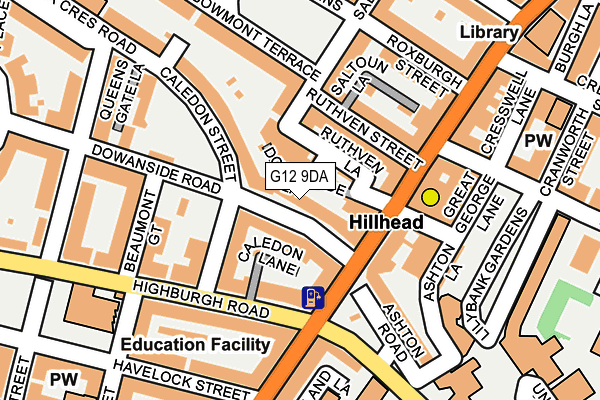 G12 9DA map - OS OpenMap – Local (Ordnance Survey) G12 9DA map - OS OpenMap – Local (Ordnance Survey)