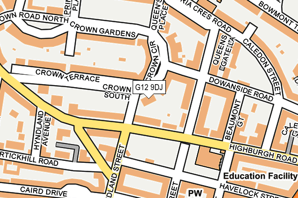 G12 9DJ map - OS OpenMap – Local (Ordnance Survey) G12 9DJ map - OS OpenMap – Local (Ordnance Survey)