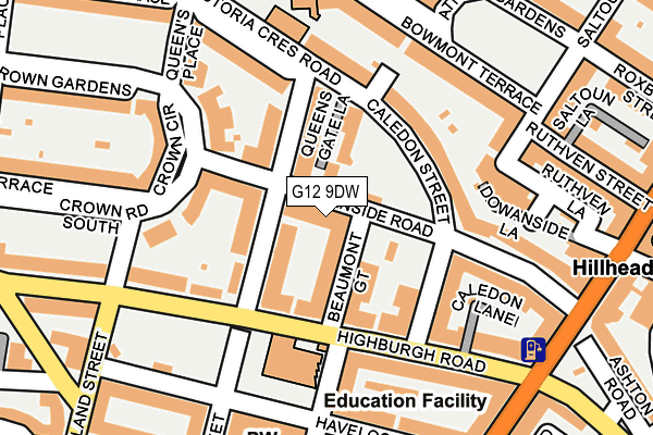 G12 9DW map - OS OpenMap – Local (Ordnance Survey) G12 9DW map - OS OpenMap – Local (Ordnance Survey)