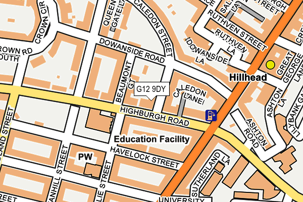 G12 9DY map - OS OpenMap – Local (Ordnance Survey) G12 9DY map - OS OpenMap – Local (Ordnance Survey)