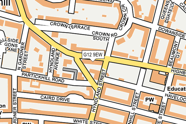 G12 9EW map - OS OpenMap – Local (Ordnance Survey) G12 9EW map - OS OpenMap – Local (Ordnance Survey)