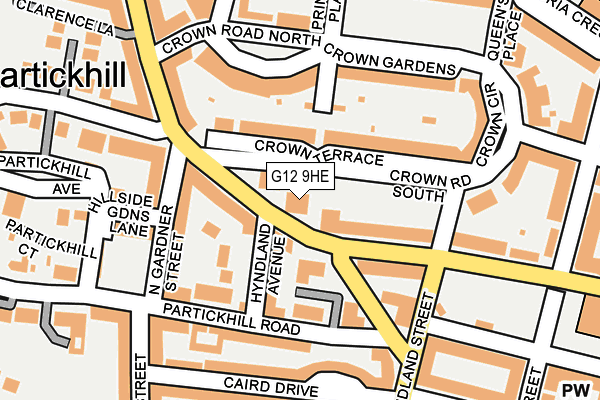 G12 9HE map - OS OpenMap – Local (Ordnance Survey) G12 9HE map - OS OpenMap – Local (Ordnance Survey)