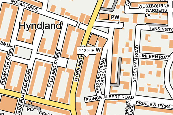 G12 9JE map - OS OpenMap – Local (Ordnance Survey) G12 9JE map - OS OpenMap – Local (Ordnance Survey)