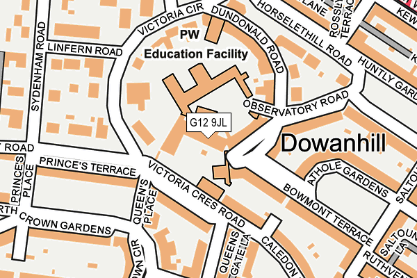 G12 9JL map - OS OpenMap – Local (Ordnance Survey) G12 9JL map - OS OpenMap – Local (Ordnance Survey)