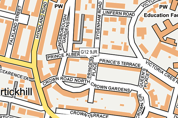 G12 9JR map - OS OpenMap – Local (Ordnance Survey) G12 9JR map - OS OpenMap – Local (Ordnance Survey)