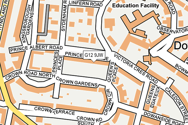 G12 9JW map - OS OpenMap – Local (Ordnance Survey) G12 9JW map - OS OpenMap – Local (Ordnance Survey)