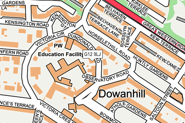 G12 9LJ map - OS OpenMap – Local (Ordnance Survey) G12 9LJ map - OS OpenMap – Local (Ordnance Survey)