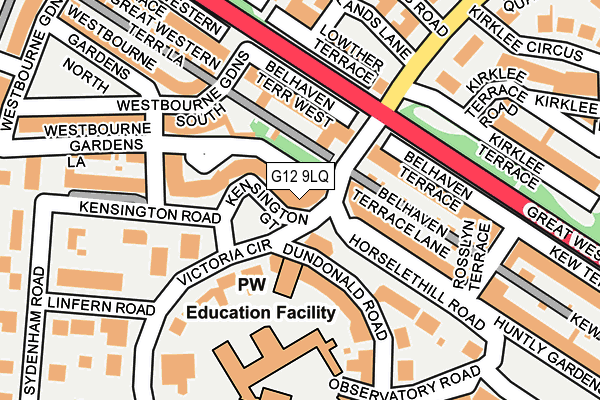G12 9LQ map - OS OpenMap – Local (Ordnance Survey) G12 9LQ map - OS OpenMap – Local (Ordnance Survey)