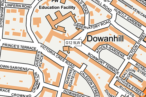 G12 9LW map - OS OpenMap – Local (Ordnance Survey) G12 9LW map - OS OpenMap – Local (Ordnance Survey)