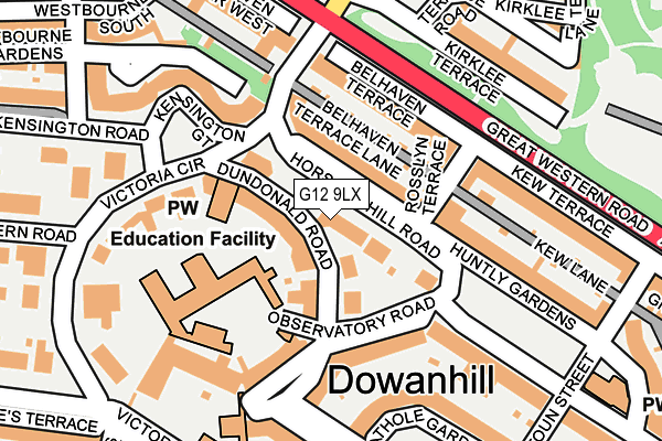 G12 9LX map - OS OpenMap – Local (Ordnance Survey) G12 9LX map - OS OpenMap – Local (Ordnance Survey)