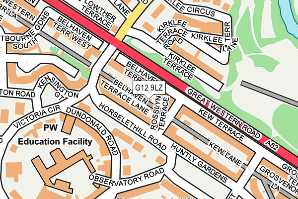 G12 9LZ map - OS OpenMap – Local (Ordnance Survey) G12 9LZ map - OS OpenMap – Local (Ordnance Survey)