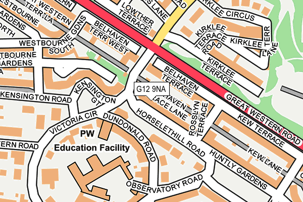 G12 9NA map - OS OpenMap – Local (Ordnance Survey) G12 9NA map - OS OpenMap – Local (Ordnance Survey)