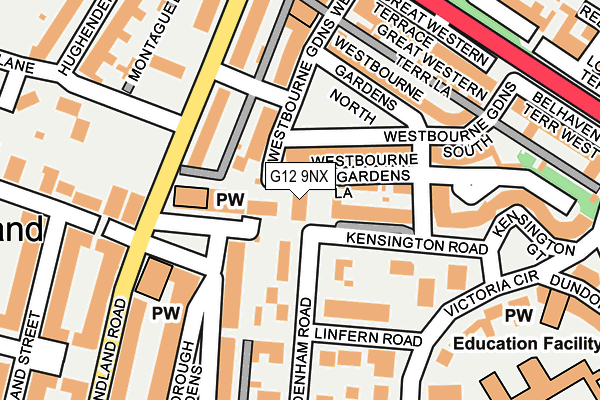 G12 9NX map - OS OpenMap – Local (Ordnance Survey) G12 9NX map - OS OpenMap – Local (Ordnance Survey)